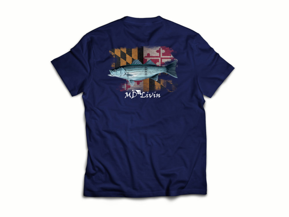 MD Rockfish Flag Tee Navy