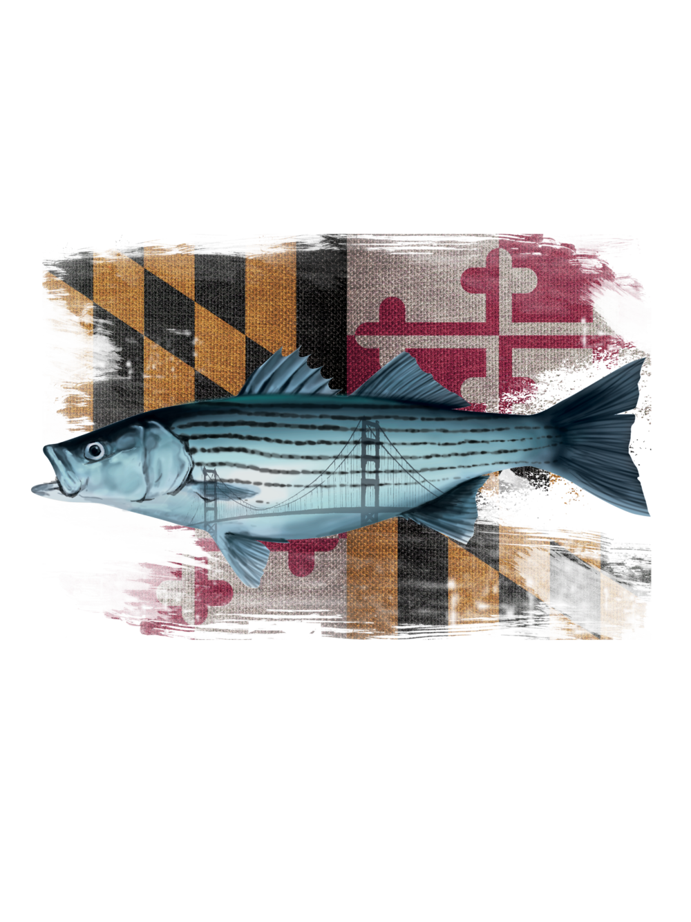 MD Rockfish Flag Tee Black - Image 4